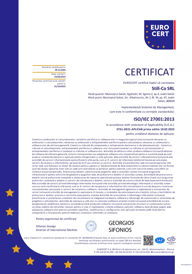 sertificat ISO0991